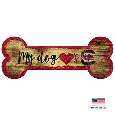 Fan Creations South Carolina Gamecocks Distressed Dog Bone Wooden Sign
