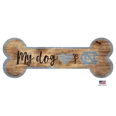 Fan Creations North Carolina Tarheels Distressed Dog Bone Wooden Sign
