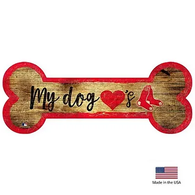 Fan Creations Boston Red Sox Distressed Dog Bone Wooden Sign