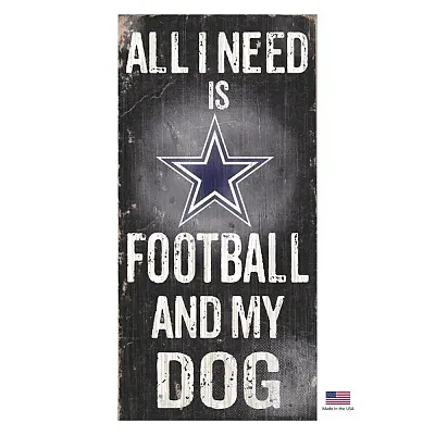 Fan Creations Dallas Cowboys Distressed Football And My Dog Sign