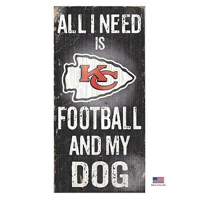 Fan Creations Kansas City Chiefs Distressed Football And My Dog Sign