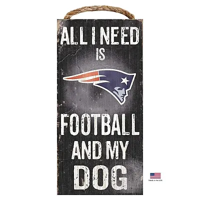 Fan Creations New England Patriots Distressed Football And My Dog Sign