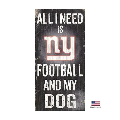 Fan Creations New York Giants Distressed Football And My Dog Sign