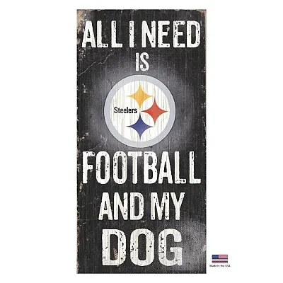 Fan Creations Pittsburgh Steelers Distressed Football And My Dog Sign