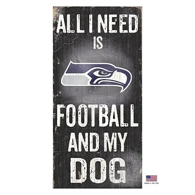 Fan Creations Seattle Seahawks Distressed Football And My Dog Sign