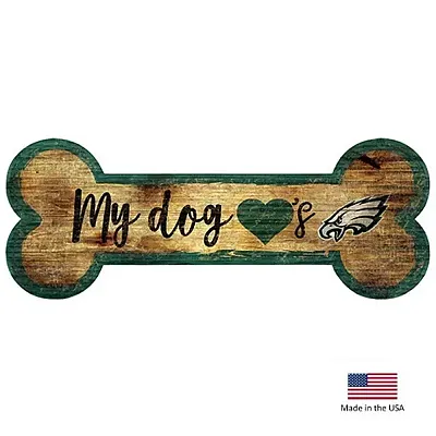 Fan Creations Philadelphia Eagles Distressed Dog Bone Wooden Sign