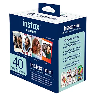 Fujifilm 600024716 Instax Mini Film Variety Multipack, 40 Count