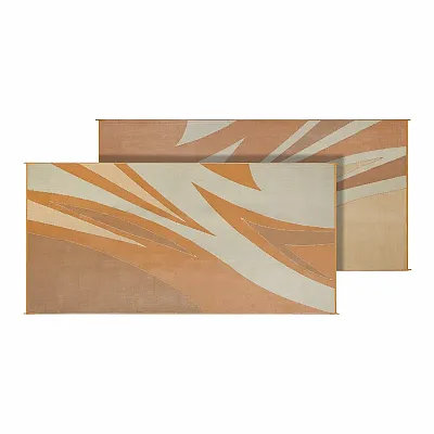 FAULKNER 45638S Mat Summer Waves 8X16 Tan Gold