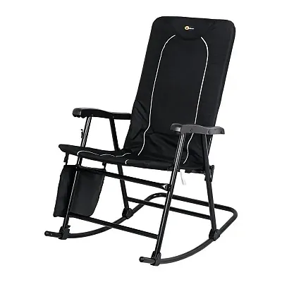 FAULKNER 49597H Dakota Fldg Rkg Chair Blk/Blk