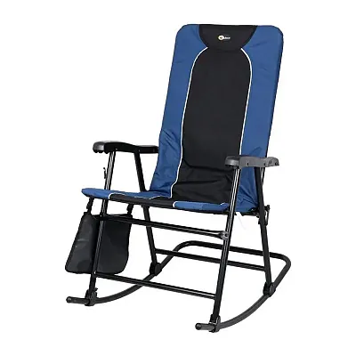 FAULKNER 49598H Dakota Fldg Rkg Chair Blu/Blk