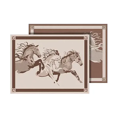 FAULKNER 53006S Mat Horses Beige 9 X 12