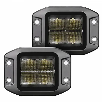 GO RHINO 0400321FCF Black Out Series Lights- Pair Of 3X