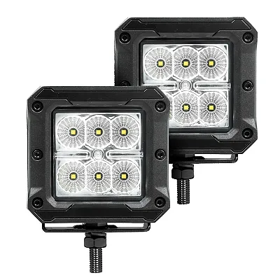GO RHINO 1803023FCS Bright Series Lights - Pair Of 3X3