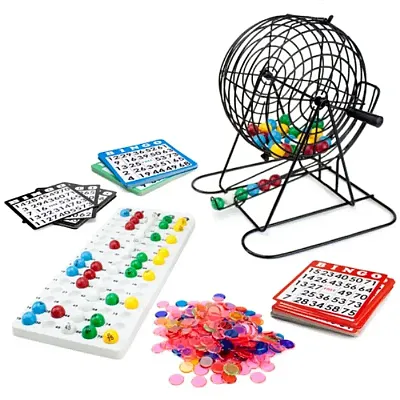Jumbo Bingo Set - 9-Inch Metal Cage with Calling Board GBIN-102
