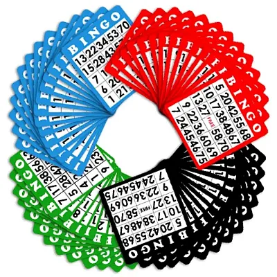 100 Pack of Bingo Cards (Four Different Colors) GBIN-204