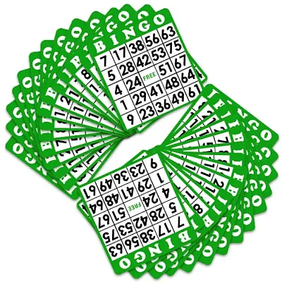 100 Pack of Green Bingo Cards with Jumbo Numbers GBIN-205
