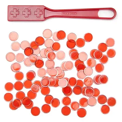 Red Magnetic Bingo Wand with 100 Metallic Bingo Chips   GBIN-501