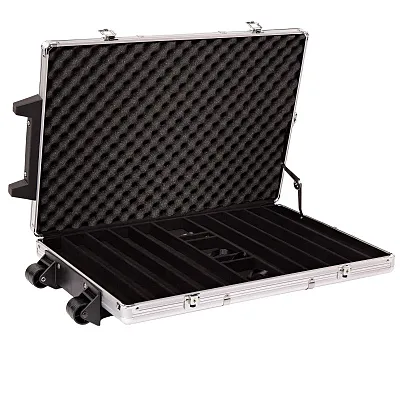 Rolling Aluminum Poker Chip Case 1000 Ct GCAS-1000R