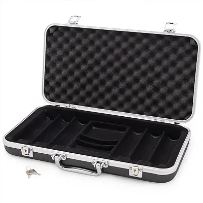 Black ABS Plastic Poker Chip Case, 300 ct. GCAS-300-P