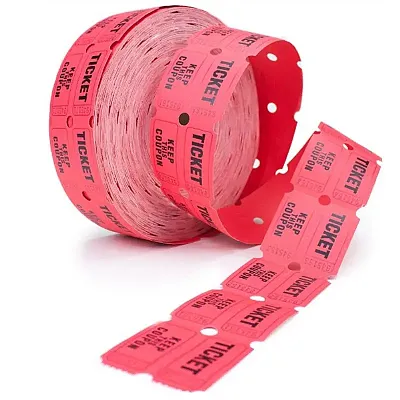 2000 ct Roll of Two Part Double Roll Tickets - Red OG-2006