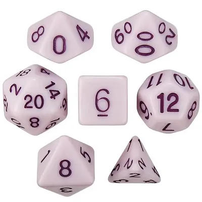 Set of 7 Dice - Nightshade Extract - Solid Purple with Purple Paint GDIC-1175