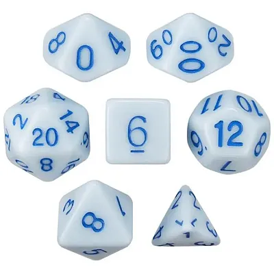Set of 7 Dice - Frostbourne - Solid Blue with Blue Paint GDIC-1177