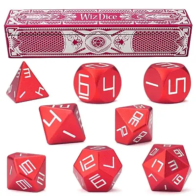 Set of 8 Cinder Red Precision Aluminum Polyhedrals GDIC-1801