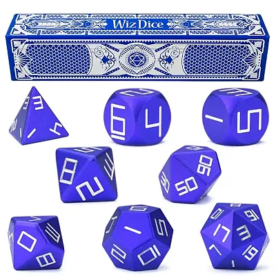 Set of 8 Cobalt Blue Precision Aluminum Polyhedrals GDIC-1802
