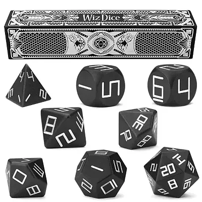 Set of 8 Obsidian Black Precision Aluminum Polyhedrals GDIC-1804