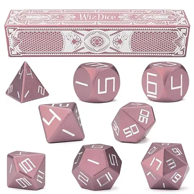 Set of 8 Aurora Pink Precision Aluminum Polyhedrals GDIC-1807