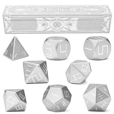 Set of 8 Mithril Silver Precision Aluminum Polyhedrals GDIC-1808