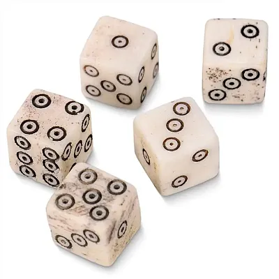 Luck of the Lich Bullseye Bone Dice. 10mm Mini Dice GDIC-2802