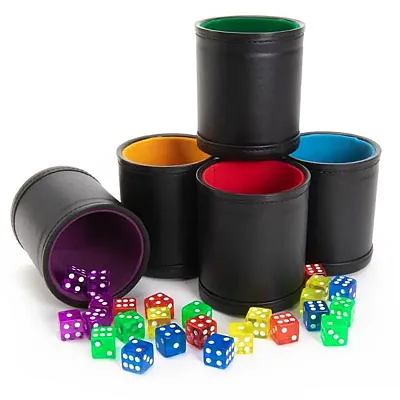 Professional Dice Cups Game Night Pack, Assorted Colors 5-pk GDI