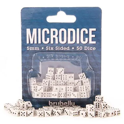 5mm Microdice, White with Black, 50-pack GDIC-3101