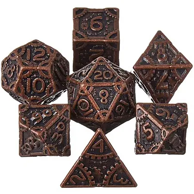 Steampunk Metal Dice Set, Ancient Copper GDIC-3402