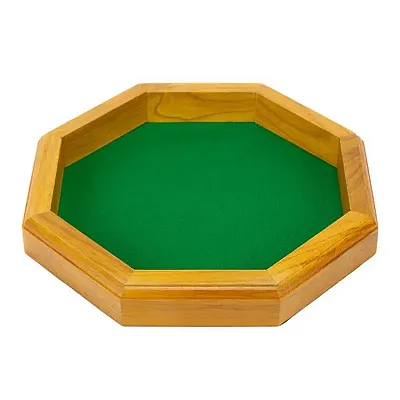 12 in Wooden Octagonal Dice Tray GDIC-351