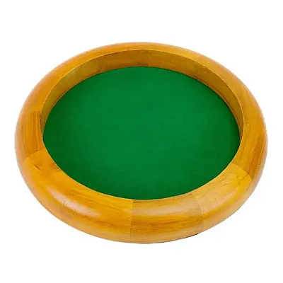 12 in Wooden Circular Dice Tray GDIC-352