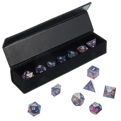 Sharp Edge Resin Dice in Leather Gift Box GDIC-3801