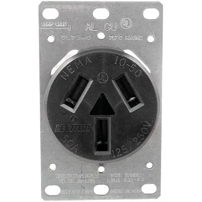5206 Single-Flush Range Receptacle (3 Wire)
