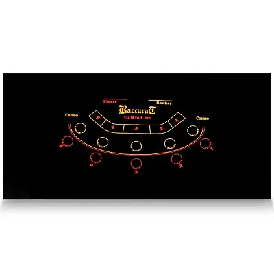 Black Baccarat Casino Table Felt Layout GFEL-007