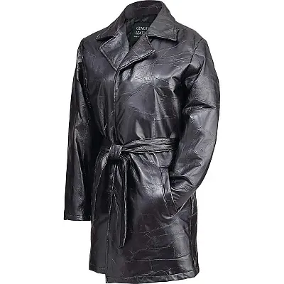 Giovanni Navarre Ladies Italian Stone Design Genuine Leather Jac