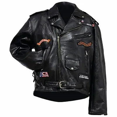 Diamond Plate Rock Design Genuine Buffalo Leather Motorcyle Jack