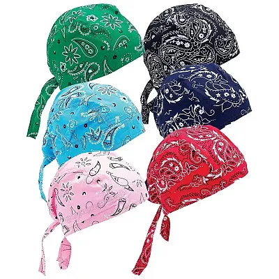 Diamond Plate 6pc Assorted Paisley Cotton Skull Cap Set-GFSKULL4