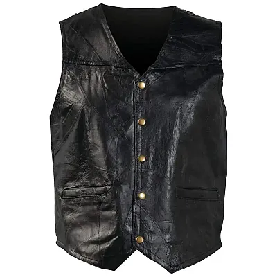 Giovanni Navarre Italian Stone Design Genuine Leather Vest-GFVS-3X