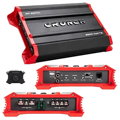 Crunch Ground Pounder 1 X 1250 @ 4 Ohms 1 X 2500 @ 2 Ohms N/A @ 