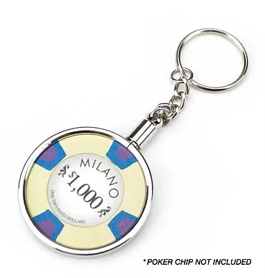 Chrome Plated Poker Chip Holder Key Chain GPCA-106