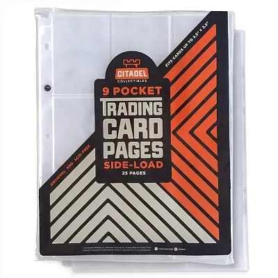 9-pocket Trading Card Pages, Side-Load, 25 Pages GPLA-575