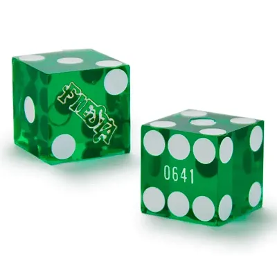 Pair (2) of Official 19mm Casino Dice Used at Fiesta Casinos 796