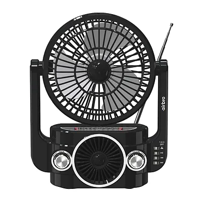 Airbro Rxf-20 Rxf-20 Rechargeable Portable Fan, Bluetooth Speaker, And 3-Band Ra