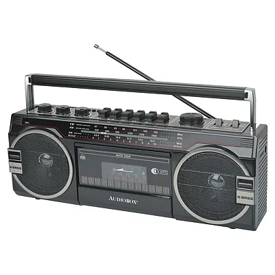 Audiobox Rxc-25Btblk Rxc-25Bt 10-Watt Portable Cassette Player And Recorder Boom